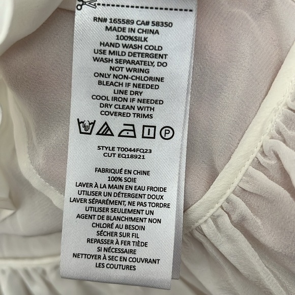 NWT Equipment femme Yasmina white 100% silk ruffle blouse   Size S - Picture 10 of 10